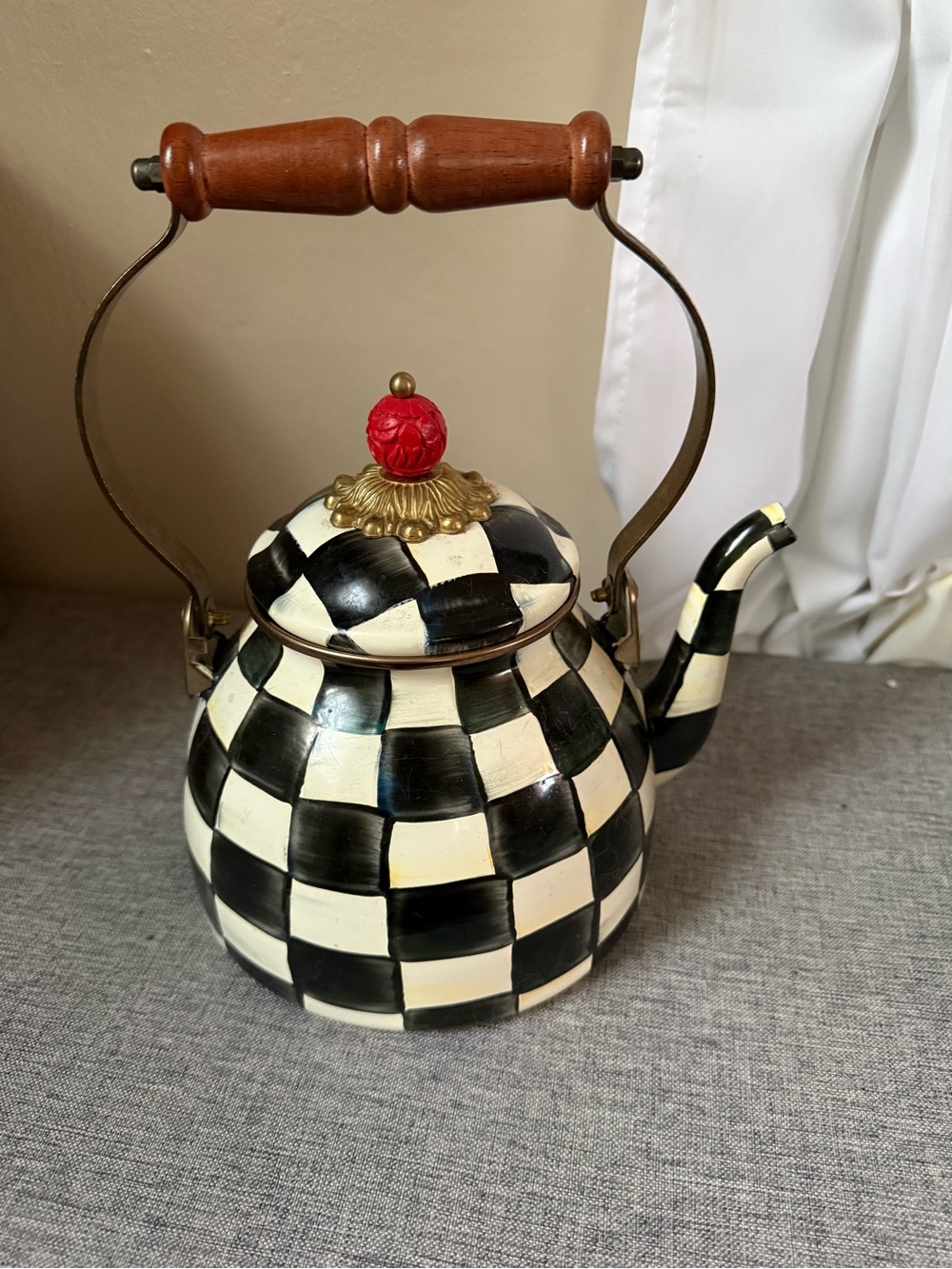Makenzie-Childs Courtly Check teapot